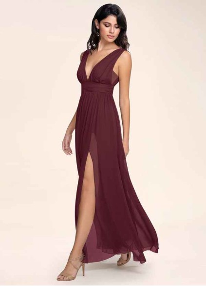 Blush Mark Dancing Queen Cabernet Chiffon Maxi Dress Blush Mark Dancing Queen Cabernet Chiffon Maxi Dress