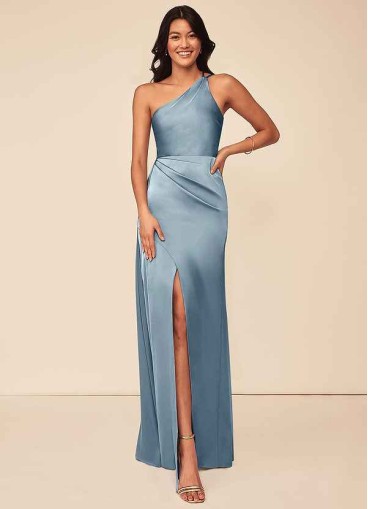 Loyth Maron Stretch Satin Dress