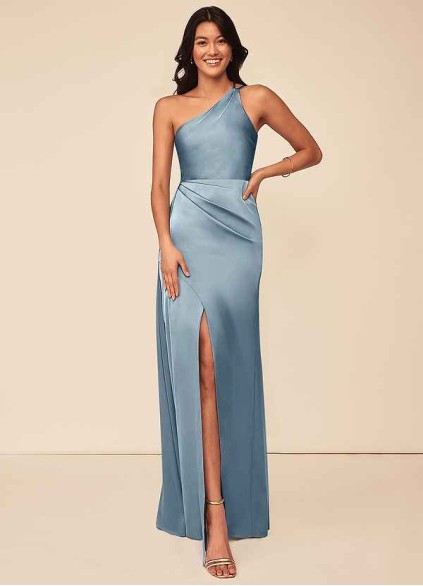 Loyth Maron Stretch Satin Dress
