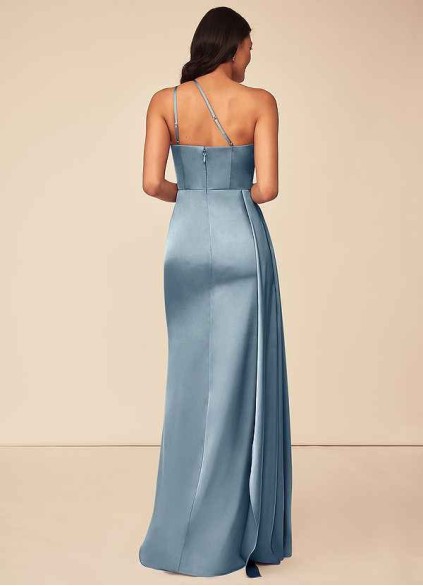 Loyth Maron Stretch Satin Dress
