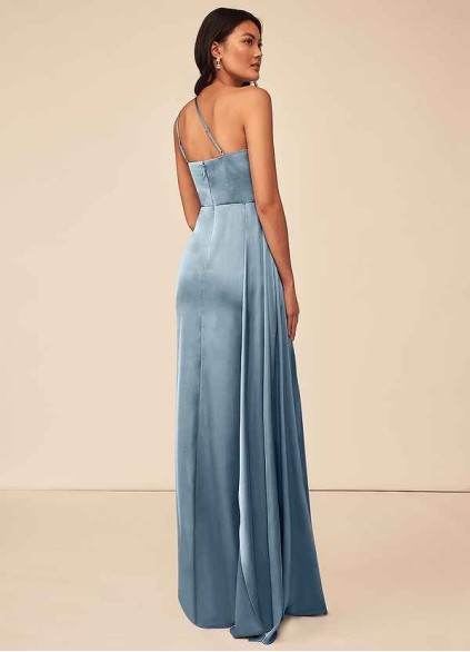 Loyth Maron Stretch Satin Dress