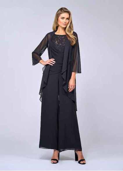 UpStudio 2-PC Sequin Lace Pantsuit and Jacket UpStudio 2-PC Sequin Lace Pantsuit and Jacket