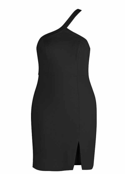 AZ Occasions Mini Stretch Crepe Dress with One Shoulder Strap AZ Occasions Mini Stretch Crepe Dress with One Shoulder Strap