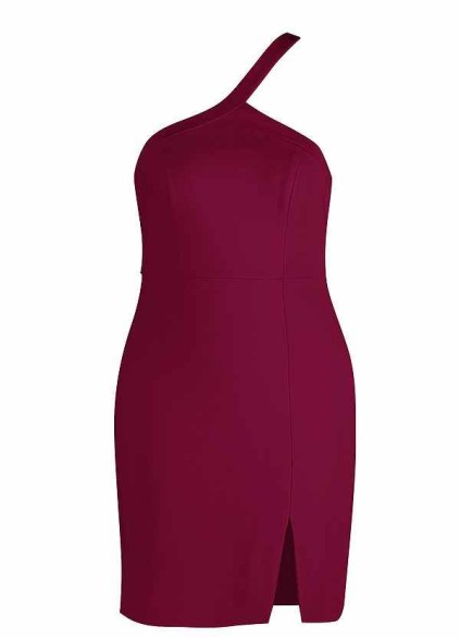 AZ Occasions Mini Stretch Crepe Dress with One Shoulder Strap AZ Occasions Mini Stretch Crepe Dress with One Shoulder Strap